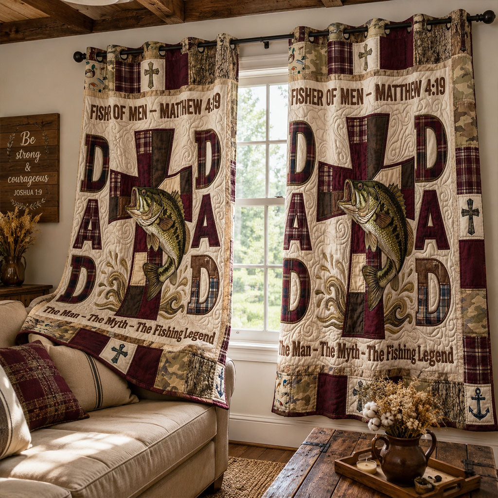 Dad’s Fishing Legend Cross Quilted Curtains SN0PT114