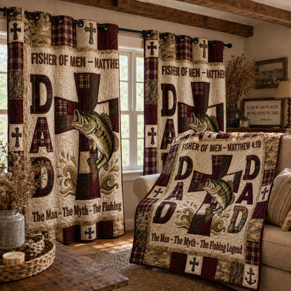 Dad’s Fishing Legend Cross Quilted Curtains SN0PT114