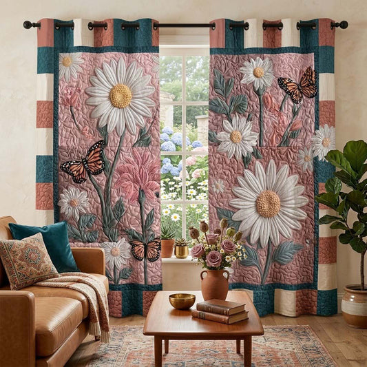 Daisy Flutter Quilted Curtains NCU0QQ340