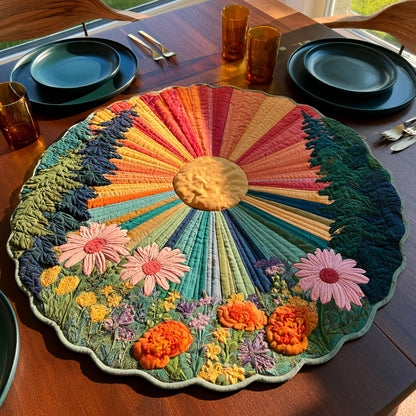 Daisy Sunburst Custom Shape Quilted Table Topper NCU0LV257