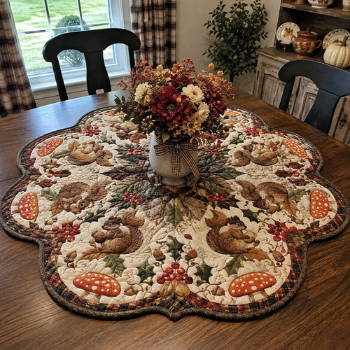 Dark Autumn Bloom Custom Shape Quilted Table Topper SN0PT618