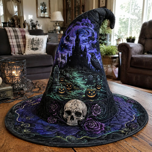 Dark Graveyard Keeper Quilted Witch Hat SN0PT705