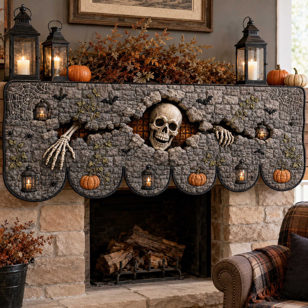 Dark Portal Quilted Mantel Scarf SN0TD317
