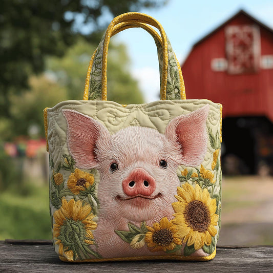 Darling Pig Quilted Tote Bag NCU0TH2766