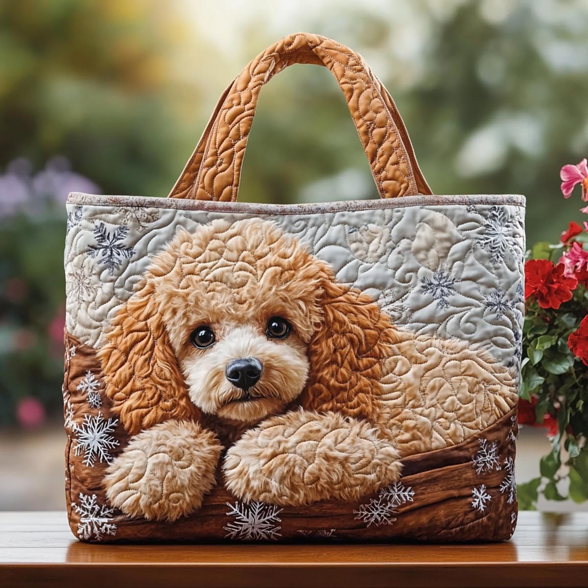 Darling Poodle Quilted Tote Bag NCU0DK10120