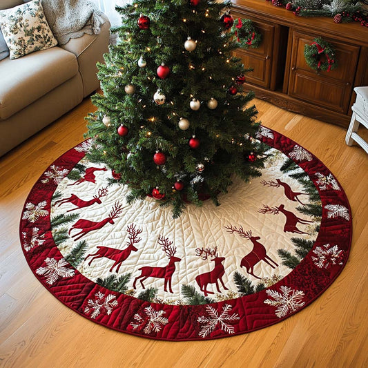 Dashing Through the Snow Christmas Quilted Tree Skirt NCU0DK1479