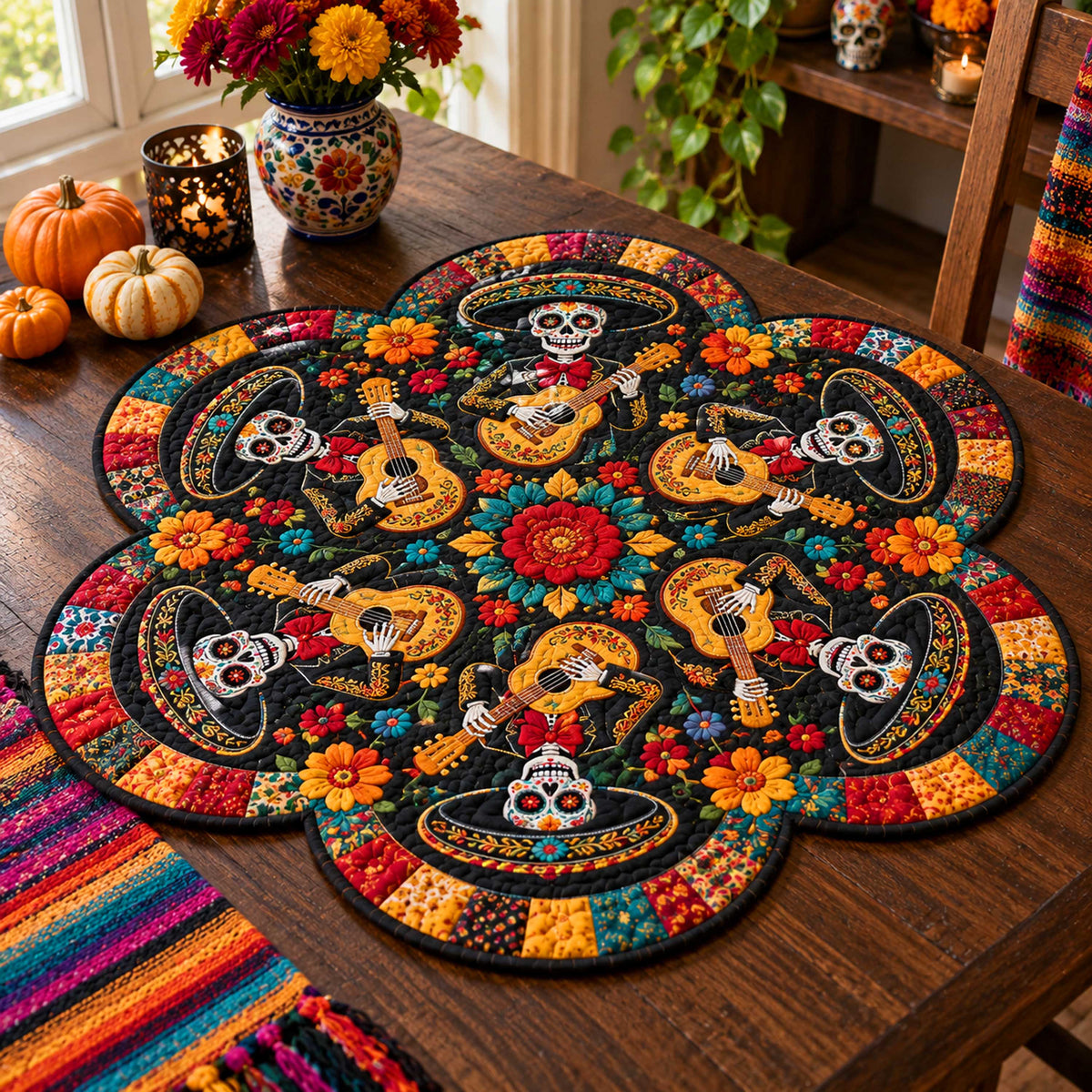 Dead Celebration Custom Shape Quilted Table Topper SN0TD663
