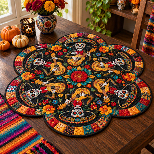 Dead Celebration Custom Shape Quilted Table Topper SN0TD663