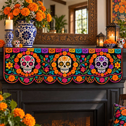 Dead Celebration Quilted Mantel Scarf SN0TD678