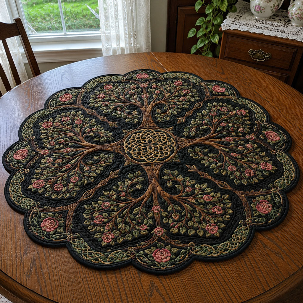 Deep Blue Wisdom Custom Shape Quilted Table Topper SN0PT721