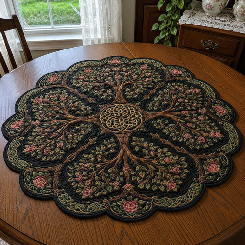 Deep Blue Wisdom Custom Shape Quilted Table Topper SN0PT721