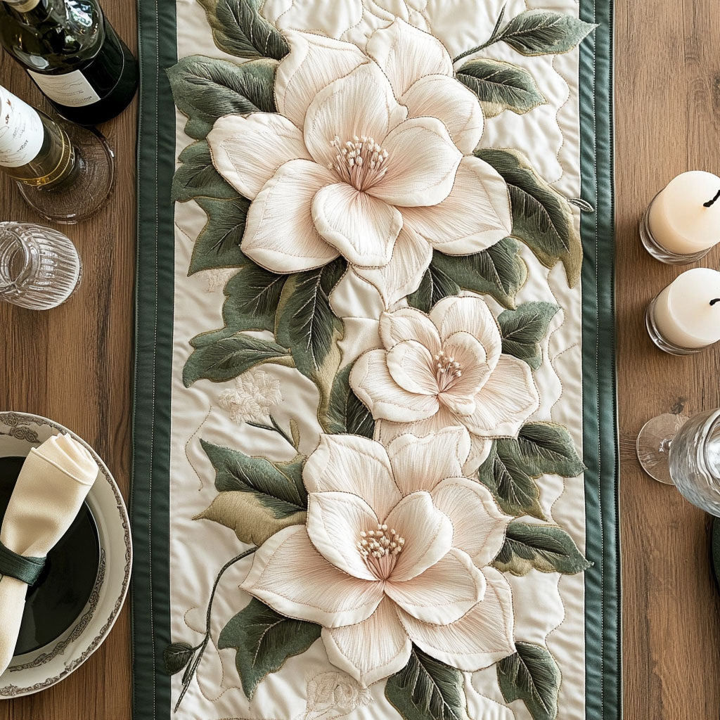 Delicate Bloom Quilted Table Runner NCU0VH3054