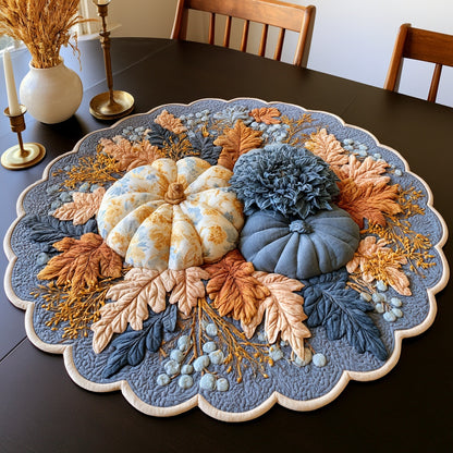 Denim Gourds Custom Shape Quilted Table Topper NCU0LV192