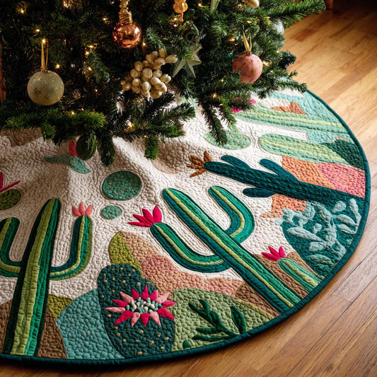 Desert Bloom Cactus Quilted Tree Skirt NCU0NXD1092