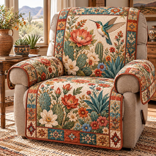 Desert Bloom Hummingbird Quilted Sofa Cover SN0DV1094
