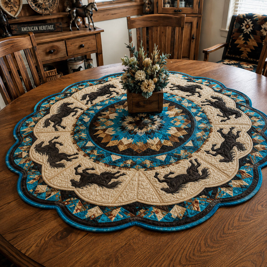 Desert Feather Dance Custom Shape Quilted Table Topper SN0PT844