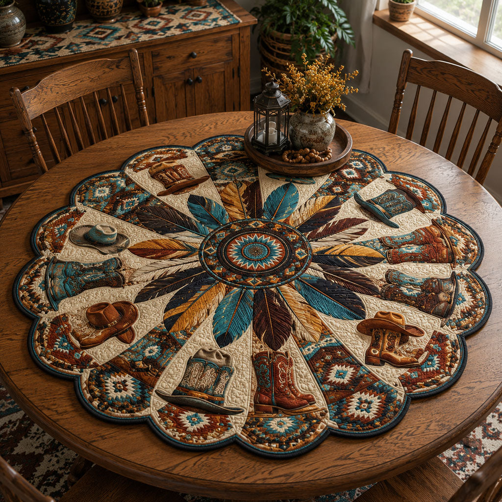 Desert Rodeo Charm Custom Shape Quilted Table Topper SN0PT845