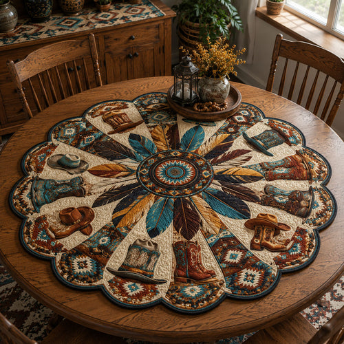 Desert Rodeo Charm Custom Shape Quilted Table Topper SN0PT845
