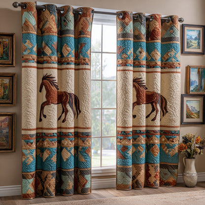 Desert Stallion Stripe Quilted Curtains NCU0DH827