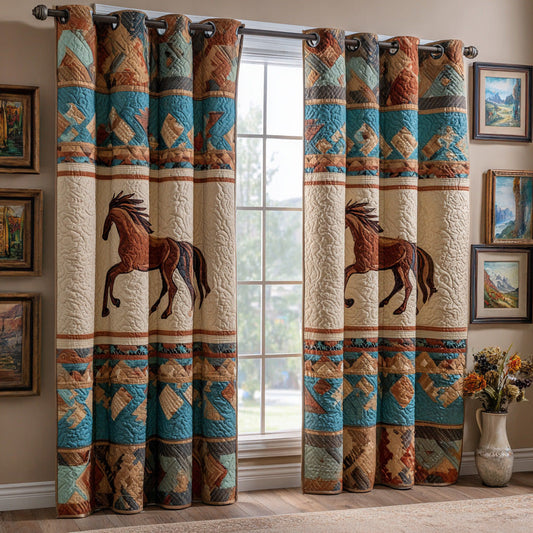 Desert Stallion Stripe Quilted Curtains NCU0DH827
