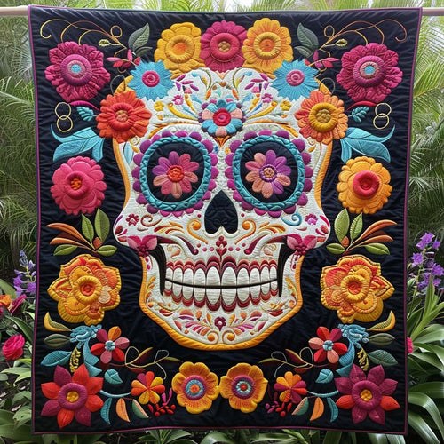 Dia De Los Muertos Quilted Blanket NCU0TH506