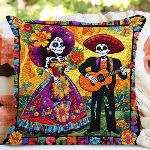 Dia De Los Muertos Quilted Pillow Case NCU0DK2036