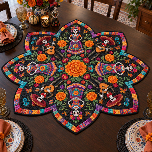 Dia De Muertos Custom Shape Quilted Table Topper SN0TV356