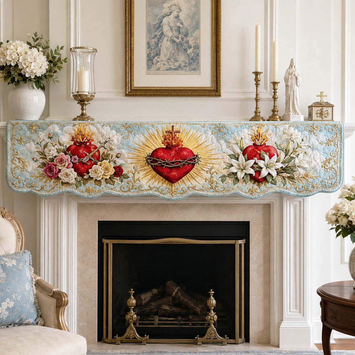 Divine Devotion Quilted Mantel Scarf SN0TV258