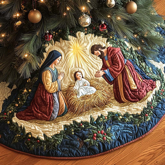 Divine Glow Christmas Quilted Tree Skirt NCU0VH303