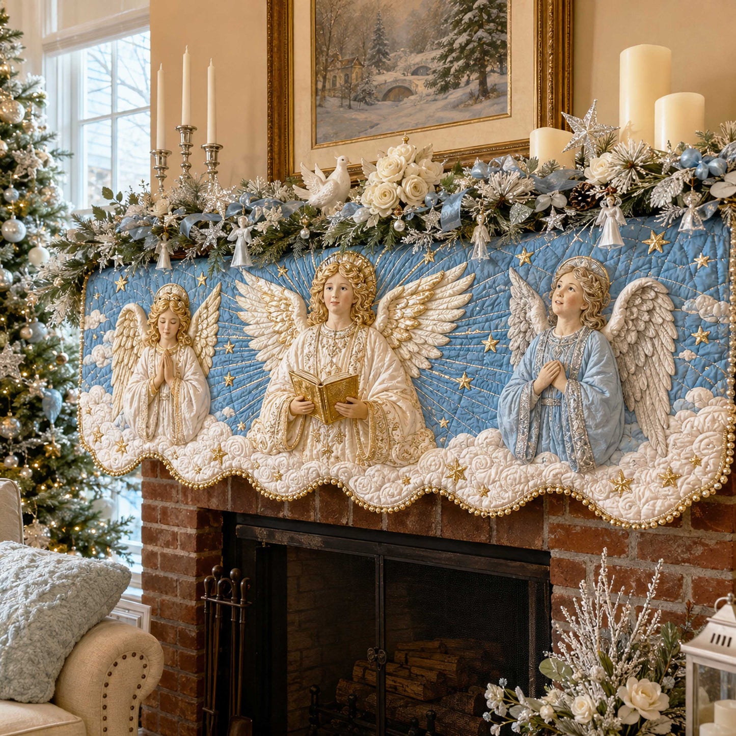 Divine Grace Quilted Mantel Scarf SN0TD218