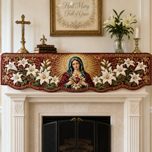 Divine Lily Quilted Mantel Scarf SN0TV252