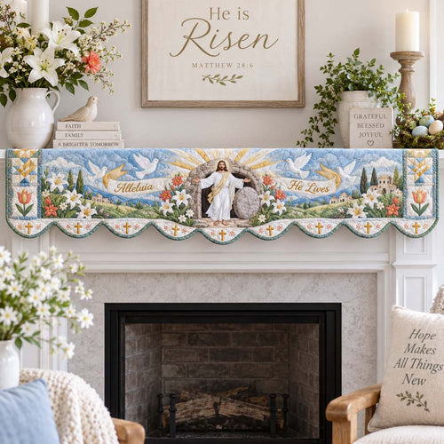 Divine Resurrection Quilted Mantel Scarf SN0HH0830