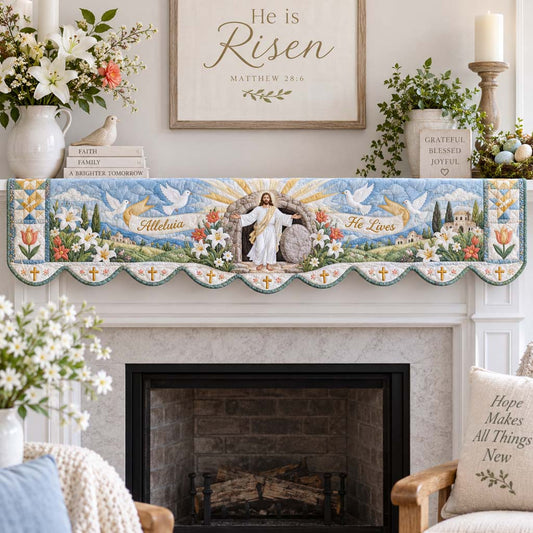Divine Resurrection Quilted Mantel Scarf SN0HH0830