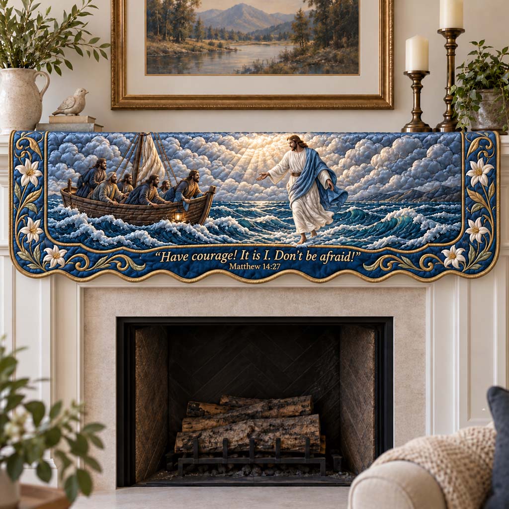 Divine Waters Quilted Mantel Scarf SN0HH0845