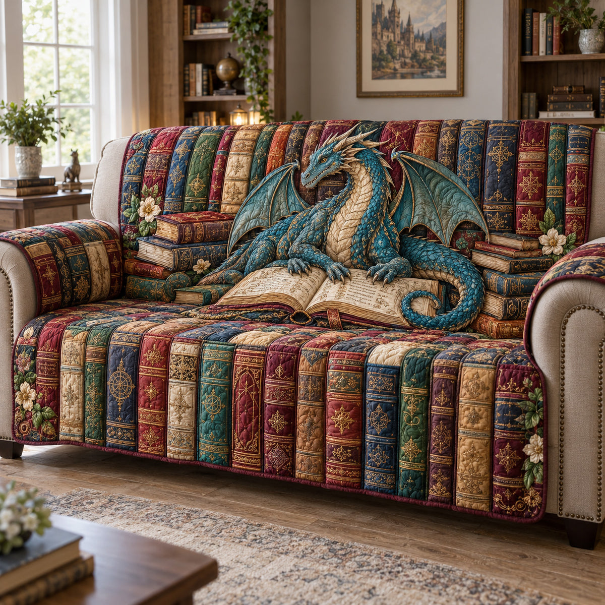 Dragon Lore Quilted Sofa Cover SN0TV854