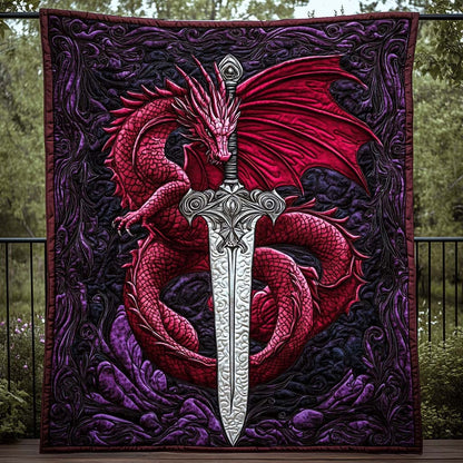 Dragon Sword Quilted Blanket NCU0DK779