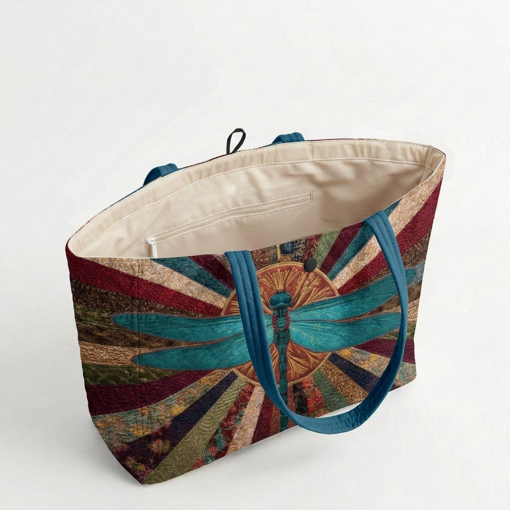 Dragonfly Bloom Quilted Classic Tote Bag SN0DK039