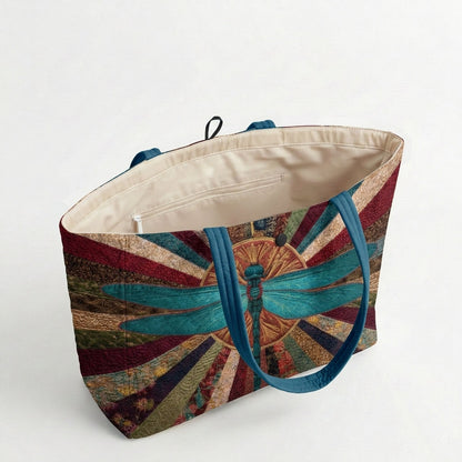 Dragonfly Bloom Quilted Classic Tote Bag SN0DK039