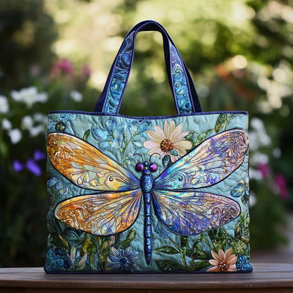 Dragonfly Charm Quilted Tote Bag NCU0DK8826