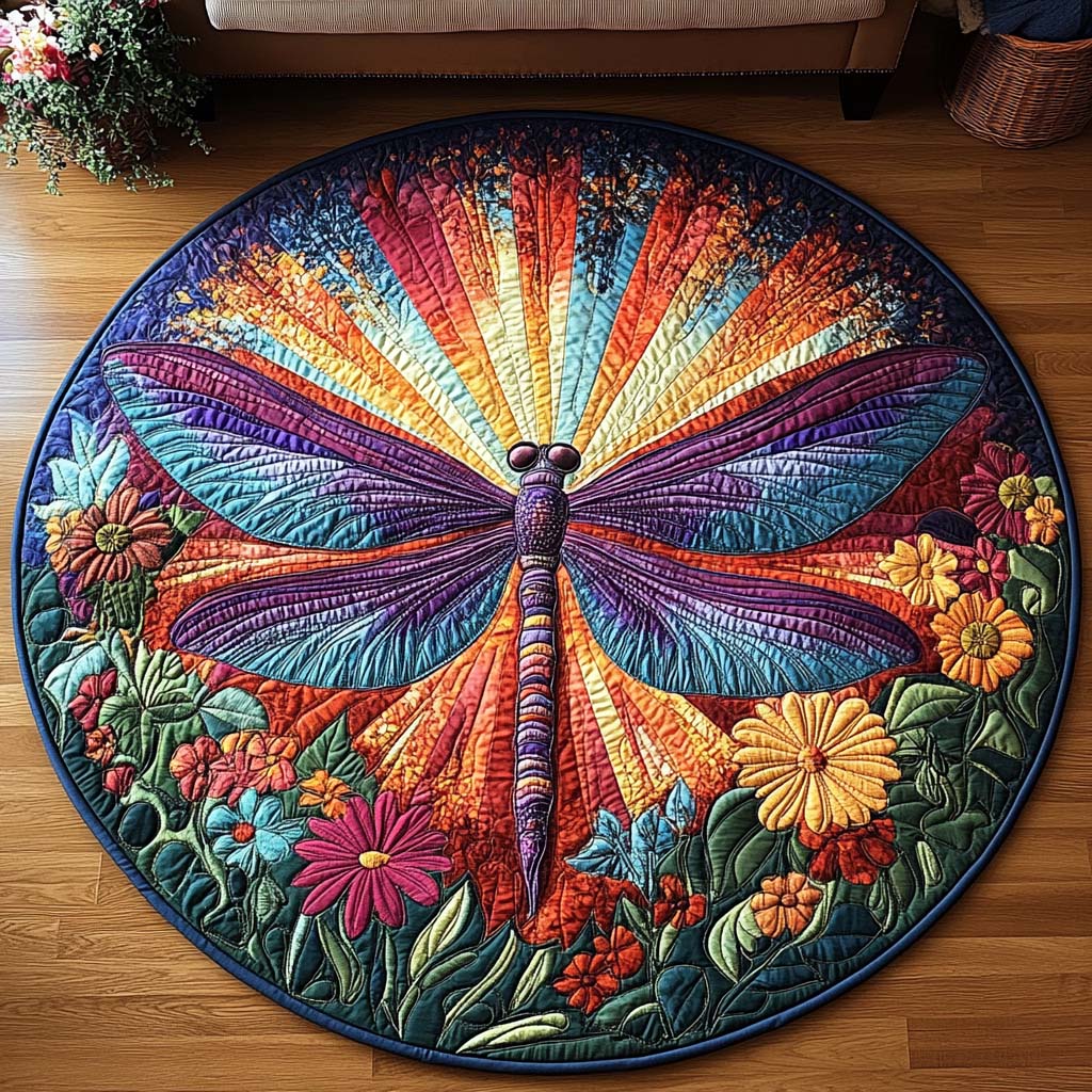 Dragonfly Dreams Quilted Round Mat NCU0DV4664