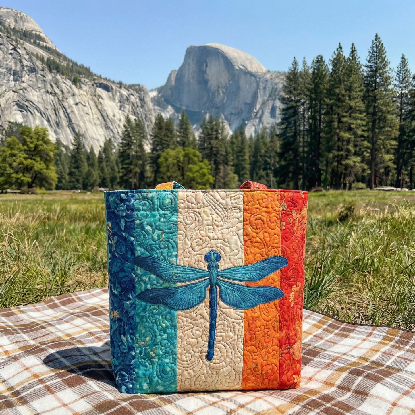 Dragonfly Duffle Quilted Zipper Tote Bag SN0K006