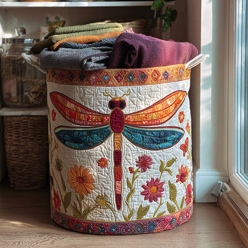 Dragonfly Garden Quilted Laundry Basket NCU0DDK580