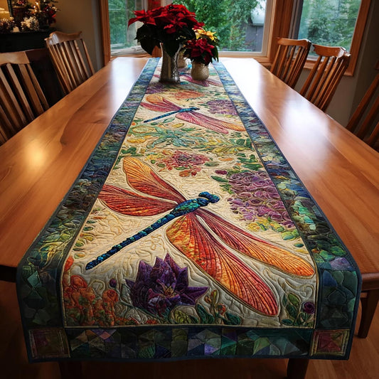Dragonfly Glow Quilted Table Runner NCU0DDK1483