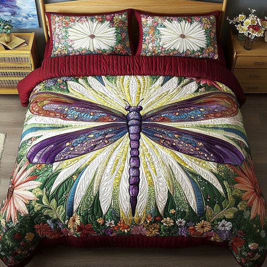 Dragonfly Symphony 3-Piece Quilted Bedding Set NCU0DV2822