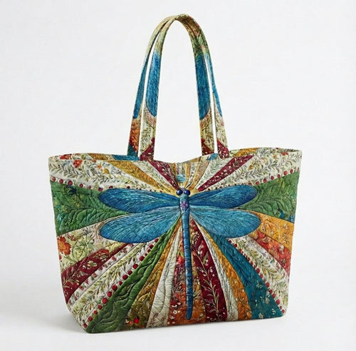 Dragonfly Tote Quilted Classic Tote Bag SN0DK016