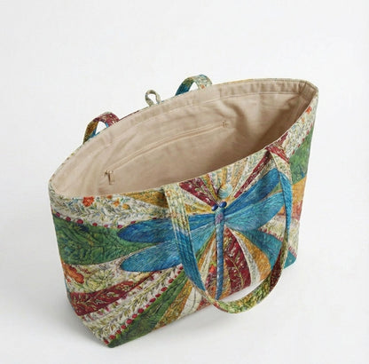 Dragonfly Tote Quilted Classic Tote Bag SN0DK016