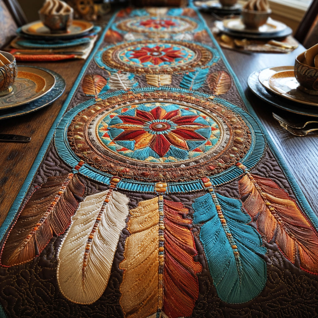 Dreamcatcher Dawn Quilted Table Runner NCU0NTD837