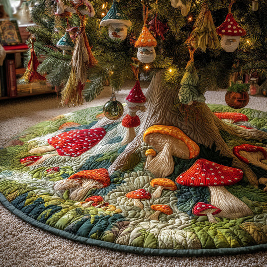 Dreaming Woods Christmas Quilted Tree Skirt NCU0PTT2232