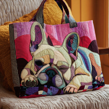 Dreamy Bulldog Days Quilted Tote Bag NCU0PTT2039