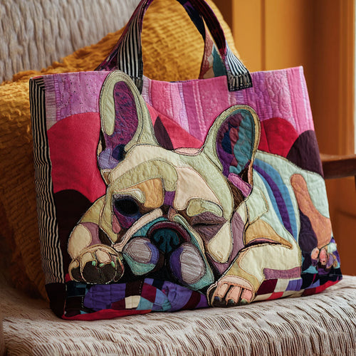 Dreamy Bulldog Days Quilted Tote Bag NCU0PTT2039